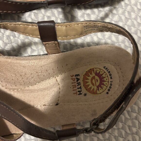 Earth Spirit Leather Sandals Womens 8 Multi Color Comfort Walking Strappy Shoes - Picture 9 of 15